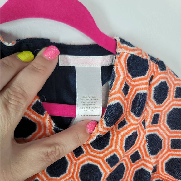 Janie And Jack Sunny Escape Size 3-6 Mos. Swimsuit Cover Up Geo Blue Terry - Picture 3 of 4